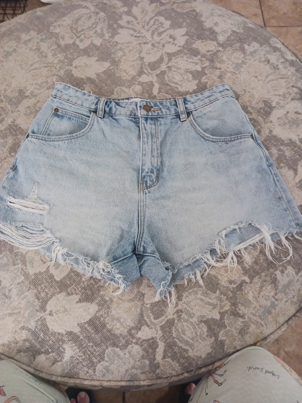 ROLLA'S Light Blue Distressed Denim Jean Shorts